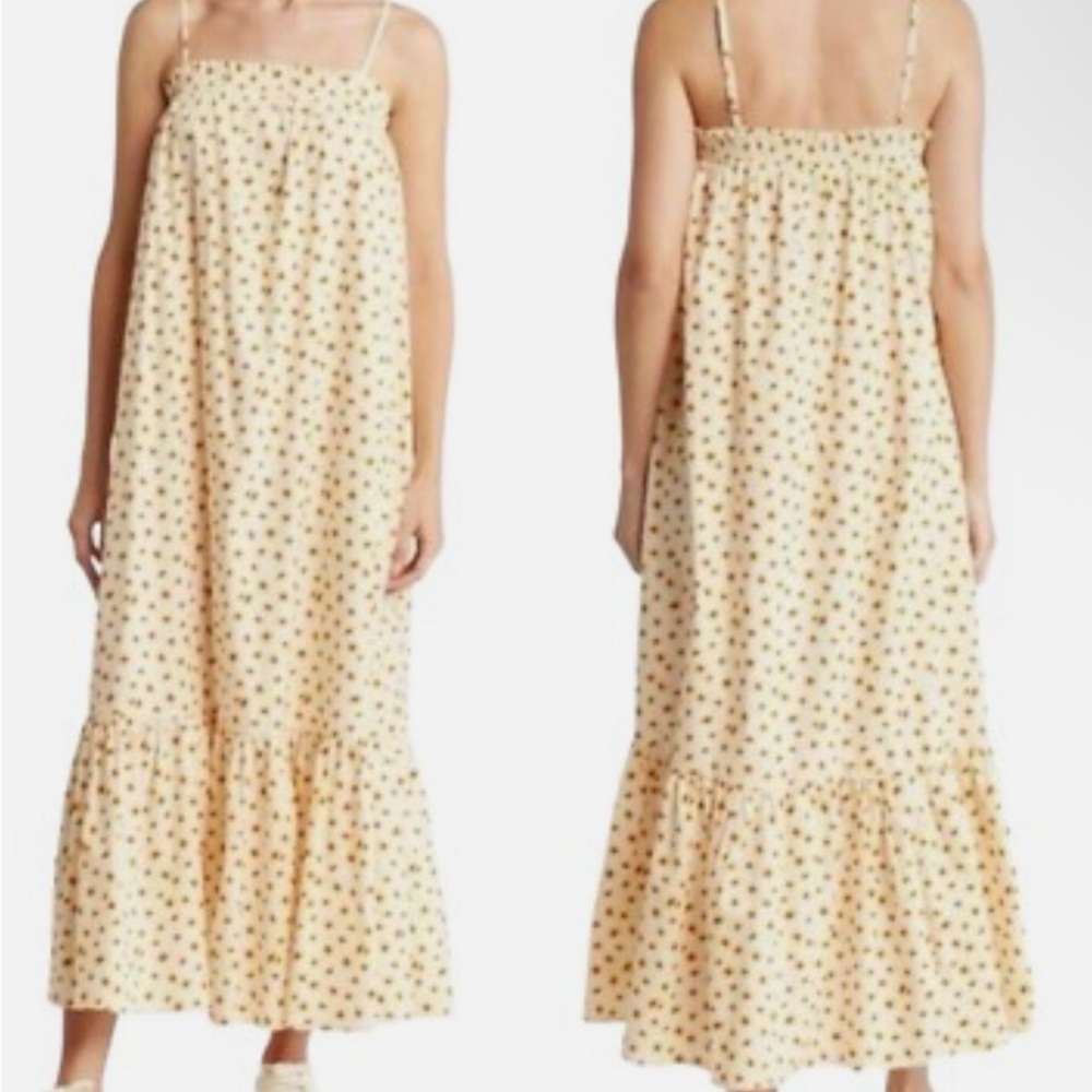 NWT! Adorable WeWoreWhat Cream Dress with Yellow Floral/Daisies Print Size XL